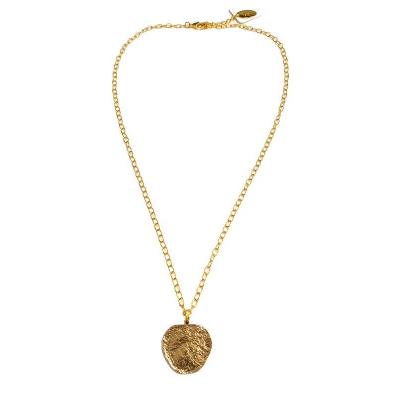 Collier chaîne ronde classique en plaqué or avec médaille - Bijou de créateur