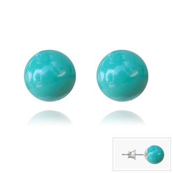 Boucles d'oreilles en argent 925 perle de cristal nacré vert jade