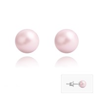 Boucles d'oreilles en argent 925 perle de cristal nacré rose