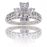 Bague Femme Rhodium Fleur SYMIA