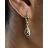 Parure saphir boucles d'oreilles dormeuses Plaqué OR 750 3 microns 2 tons - vue V3