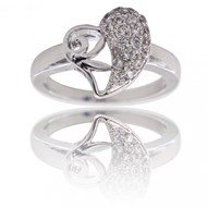 Bague Femme Rhodium Coeur TUCA