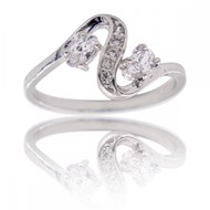 Bague Femme Rhodium Vague HYDRA