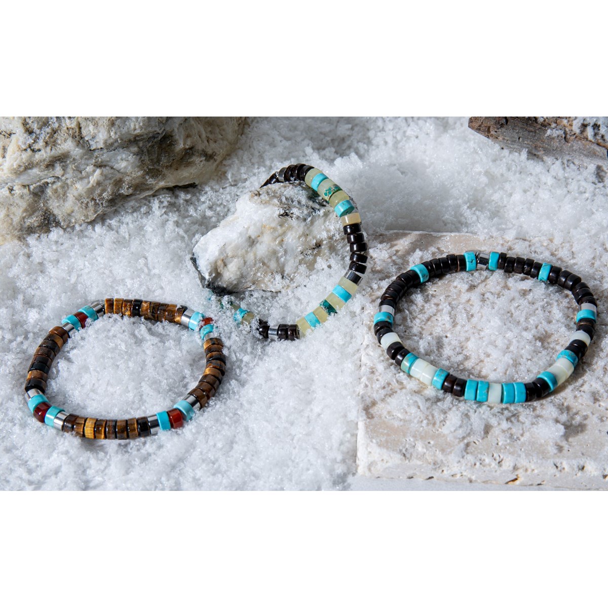 Bracelet Perles Heishi Turquoise Perles Coco Et Coquillage - vue 5