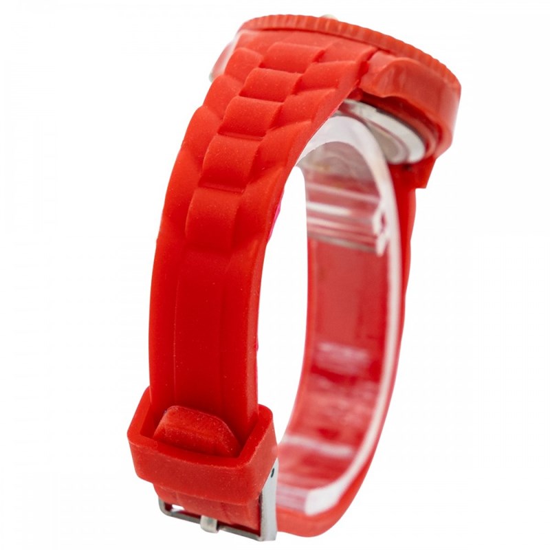 Montre Unisexe CHTIME bracelet Silicone Rouge - vue 3