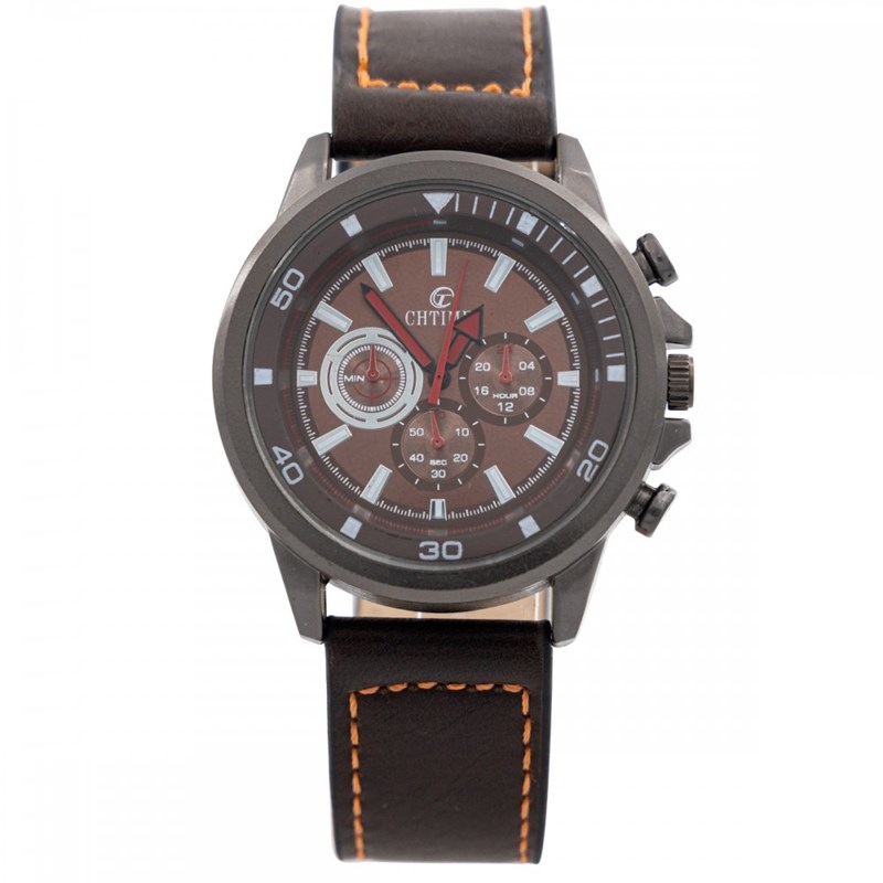 Montre Homme CHTIME bracelet Cuir Marron