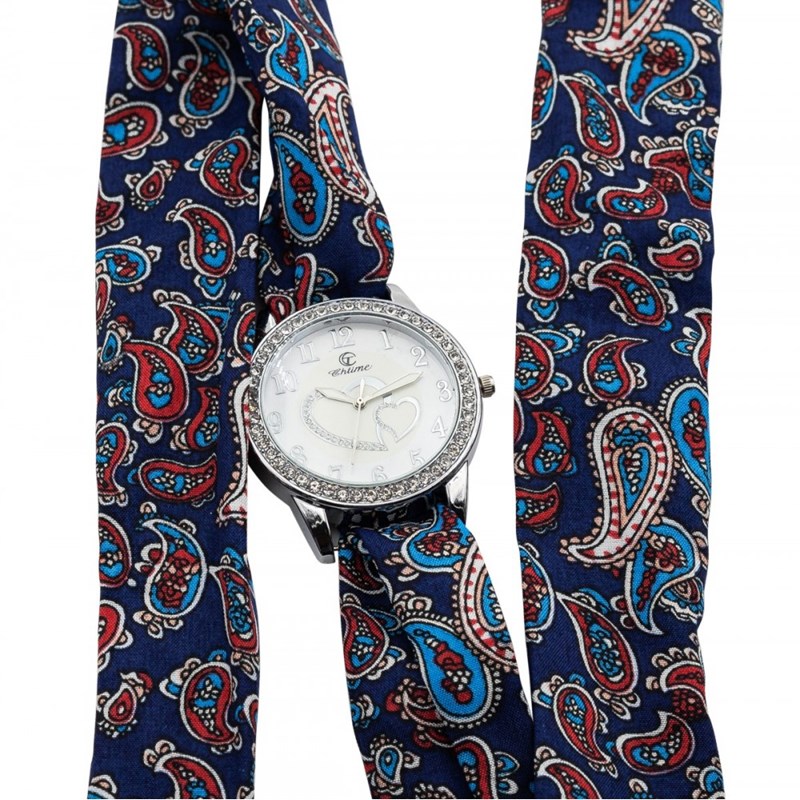 Montre Femme CHTIME bracelet Tissu Bleu