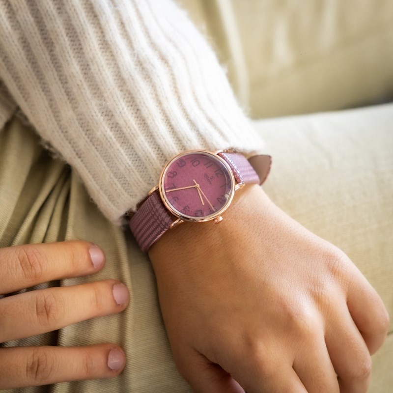 Montre Femme CHTIME bracelet Cuir Violet - vue 2