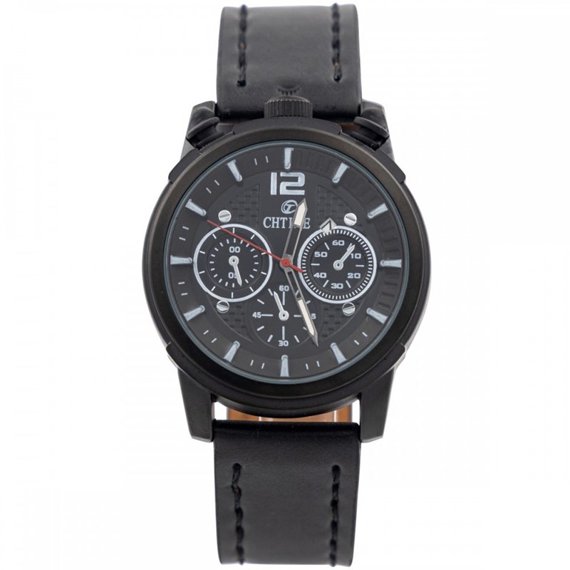 Montre Homme CHTIME bracelet Cuir Noir