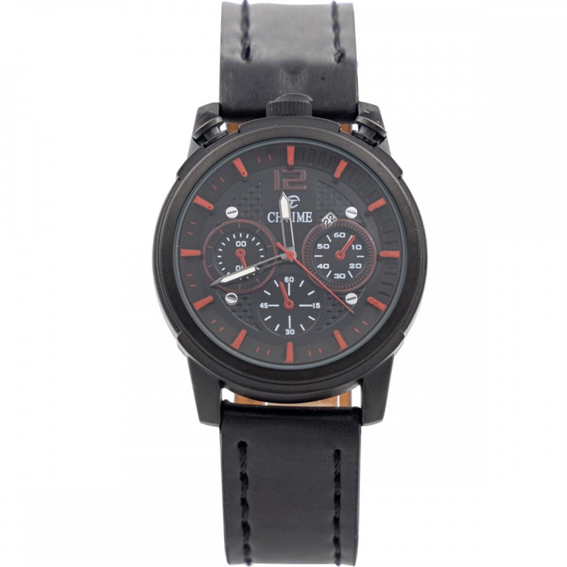 Montre Homme CHTIME bracelet Cuir Noir