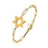 Bracelet Chaine Argent Doré étoile De David - vue V1