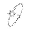 Bracelet Chaine Argent Rhodié étoile De David - vue V1