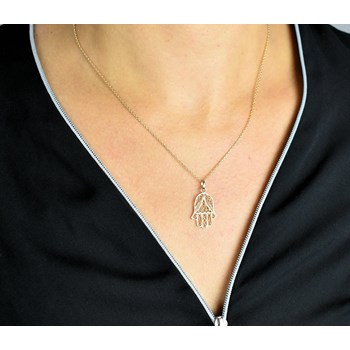 Ketting Fatma's hand geciseleerd Verguld 750 3 micron