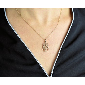 Ketting Fatma's hand geciseleerd Verguld 750 3 micron