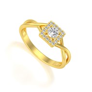 Bague en Or Jaune 18 Carats avec Diamants - Élégance Classique | Aden Boutique