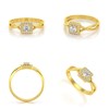 Bague en Or Jaune 18 Carats avec Diamants - Élégance Classique | Aden Boutique - vue V2