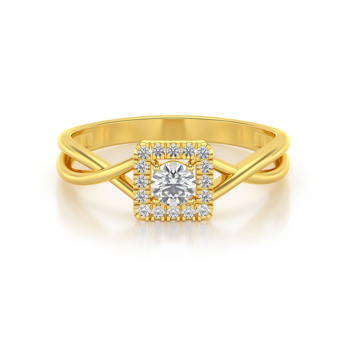 Bague en Or Jaune 18 Carats avec Diamants - Élégance Classique | Aden Boutique - vue 3