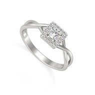 Bague Diamant en Or Blanc 18K - Luxe Moderne | Aden Boutique