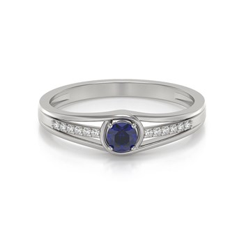 Bague Saphir et diamants sur Argent 925 2.295grs