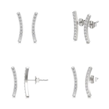 Boucles d'oreilles ADEN Diamants sur Argent 925 1.292grs