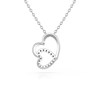 Collier Pendentif ADEN Double Coeur Or 585 Blanc Diamant Chaine Or incluse 1.09grs - vue V4