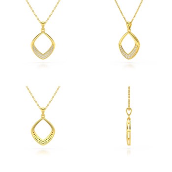 Collier Pendentif ADEN Or 585 Jaune Diamant Chaine Or incluse 1.402grs