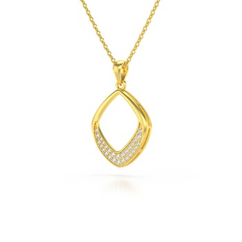 Collier Pendentif ADEN Or 585 Jaune Diamant Chaine Or incluse 1.402grs