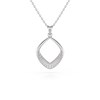 Collier Pendentif en Or Blanc 585 et Diamants - Création Épurée Aden Bijoux - vue V1
