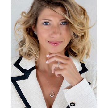 Collier Pendentif en Or Blanc 585 et Diamants - Création Épurée Aden Bijoux