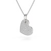 Collier Pendentif ADEN Coeur Or 585 Blanc Diamant Chaine Or incluse 1.91grs - vue V3