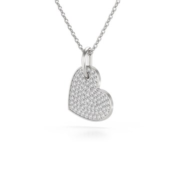 Collier Pendentif ADEN Coeur Diamant Chaine Argent 925 incluse 1.91grs