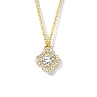 Collier Brillaxis trèfle or jaune 18 carats diamants