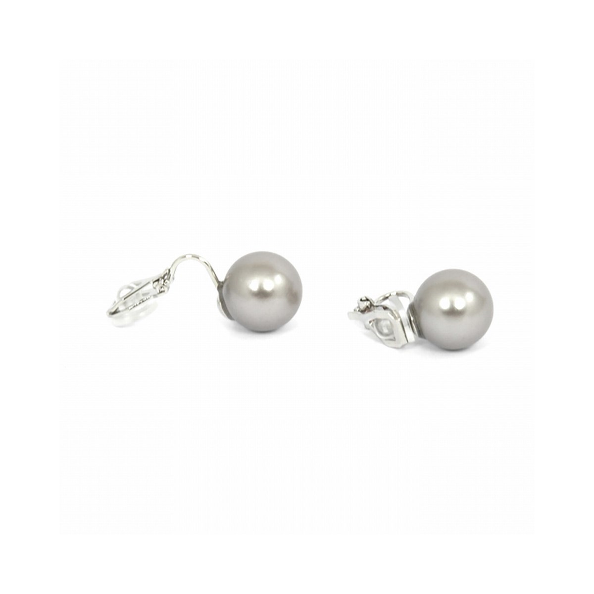 Boucles d'oreilles à clips Brillaxis perles grises
12mm