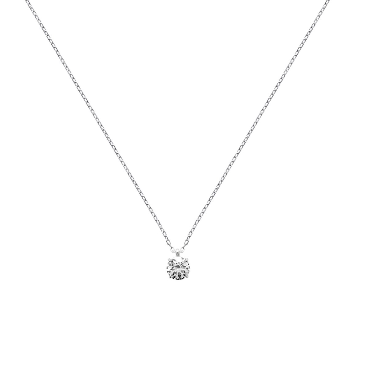 Collier Brillaxis argent solitaire oxyde 6 mm