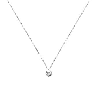 Collier Brillaxis argent solitaire oxyde 6 mm