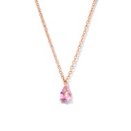 Collier or rose 18 carats saphir poire rose