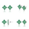 Boucles d'Oreilles Émeraude et Diamant en Or Blanc - Poids 2.100gr | Aden Boutique - vue V2