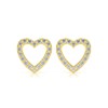 Boucles d'oreilles ADEN Coeur Or 585 Jaune Diamant 1.284grs - vue V1