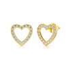 Boucles d'oreilles ADEN Coeur Or 585 Jaune Diamant 1.284grs - vue V3