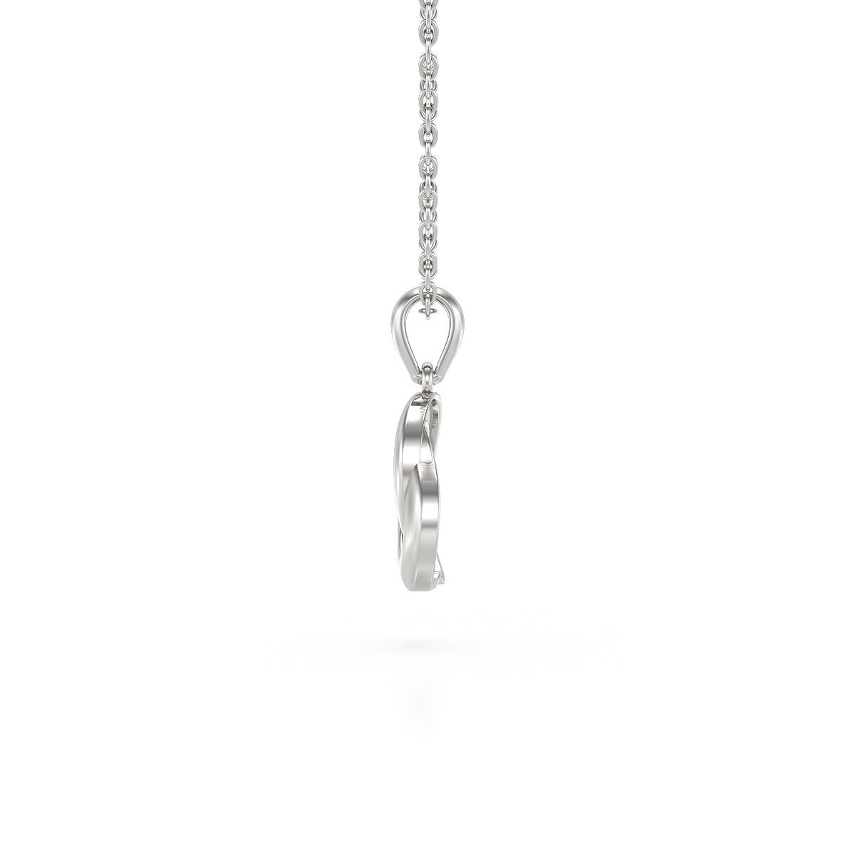 Collier Pendentif ADEN Or 585 Blanc Diamant Chaine Or 585 incluse 2.034grs - vue 4