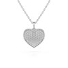 Collier Pendentif Coeur en Or Blanc 585 avec Diamant et Chaîne - 1.862gr | Aden Boutique - vue V1