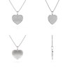 Collier Pendentif Coeur en Or Blanc 585 avec Diamant et Chaîne - 1.862gr | Aden Boutique - vue V2