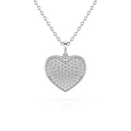 Collier Pendentif Coeur en Diamant avec Chaîne en Argent 925 - 1.862gr | Aden Boutique