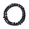 Bracelet Triple Rang SHAMAN, Lapiz Lazuli, Agate Noire Matte , Argent 925 - vue V1