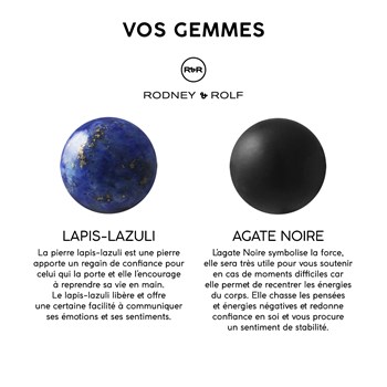 Bracelet Triple Rang SHAMAN, Lapiz Lazuli, Agate Noire Matte , Argent 925