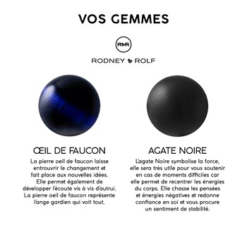 Bracelet Triple Rang SHAMAN, OEil de Faucon ( OEil de Tigre bleu), Agate Noire Matte , Argent 925