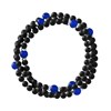 Bracelet Triple Rang SHAMAN, Agate Bleue, Agate Noire Matte , Argent 925 - vue V1