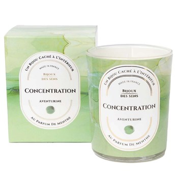 Concentration - Bougie Fragrance Menthe et Bracelet Doré Aventurine