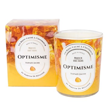 Optimisme - Bougie Fragrance Reglisse et Bracelet Argenté Topaze Jaune