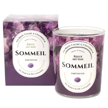 Sommeil - Bougie Fragrance Lavande et Bracelet Argenté Améthyste